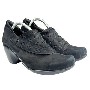 NAOT Dress Bootie Shoe US 9-9.5 EU 40 Black PRECIOUS Suede Laser Cutouts